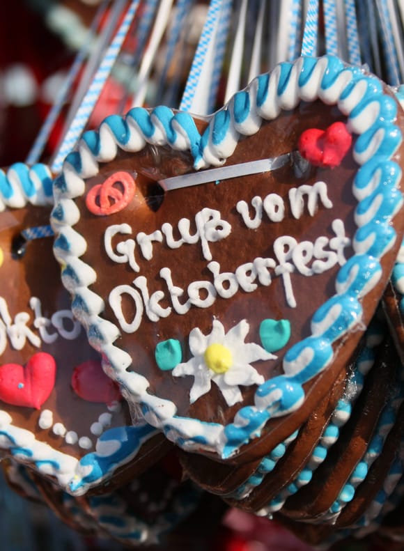 Lebkuchenherzen beim Oktoberfest München.